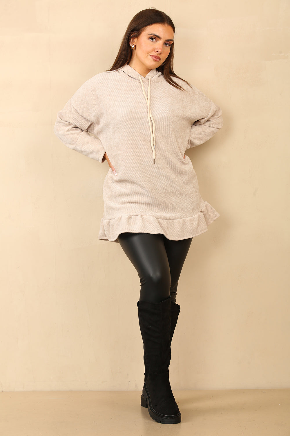 Antonella Frill Hem Soft Feel Hoodie