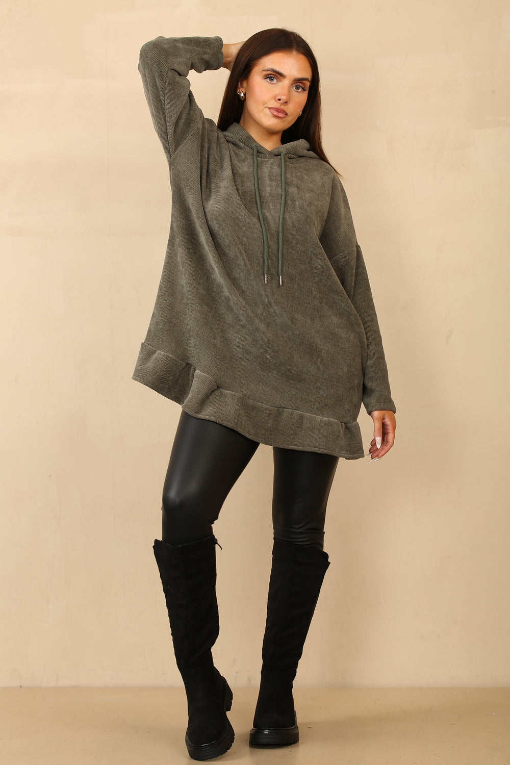 Antonella Frill Hem Soft Feel Hoodie