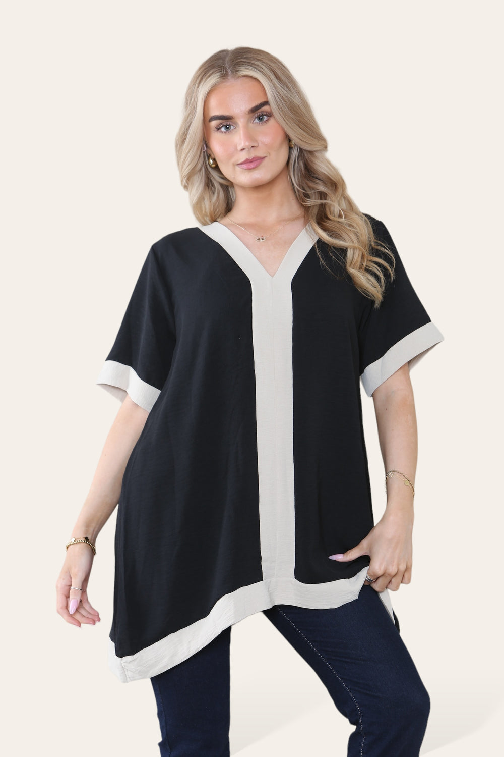 Carlie 2 Tone Oversized Blouse