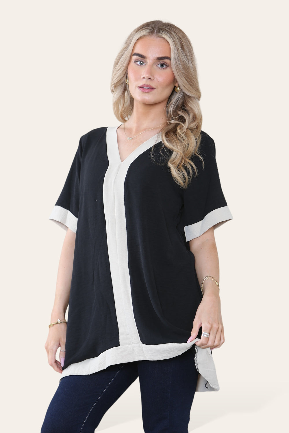 Carlie 2 Tone Oversized Blouse