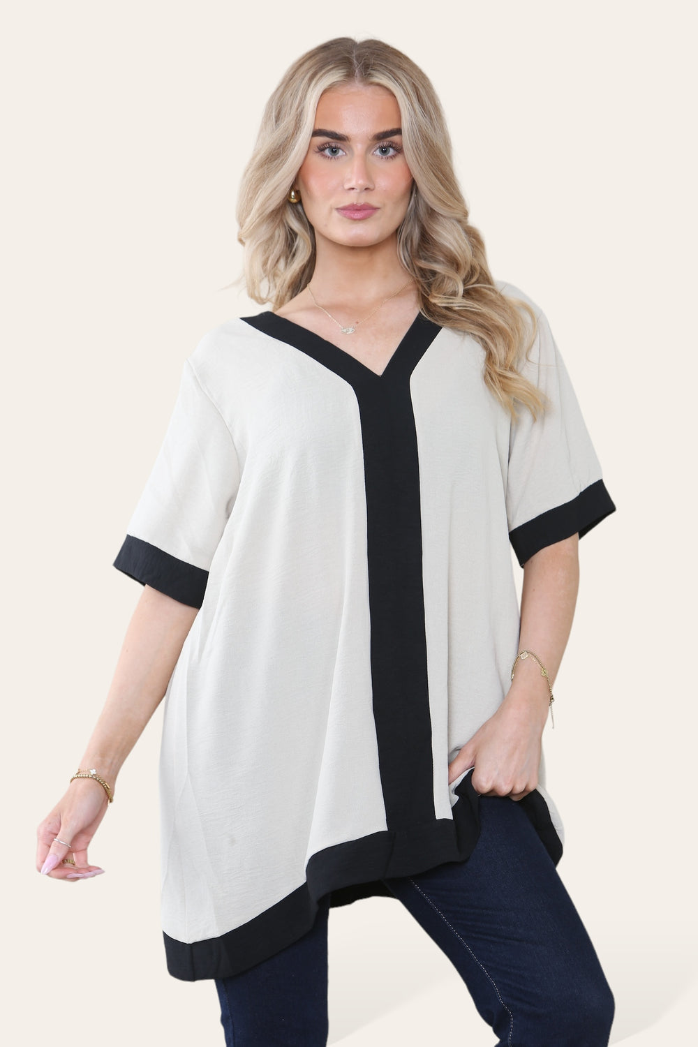 Carlie 2 Tone Oversized Blouse