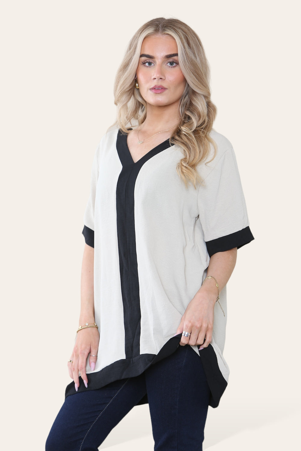 Carlie 2 Tone Oversized Blouse