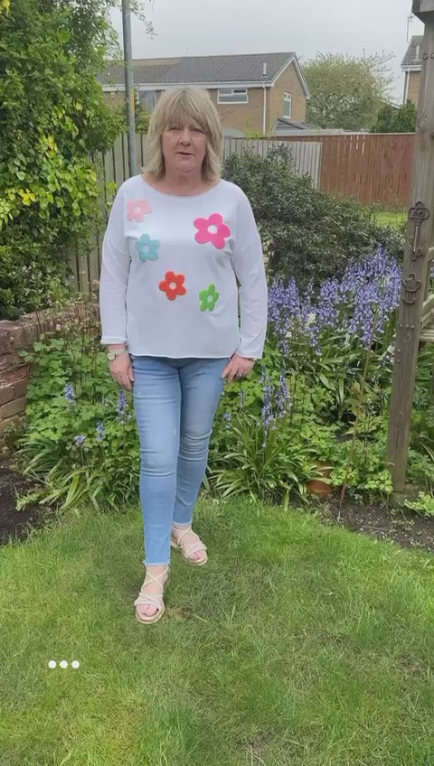 Emma Italian Cotton Flower Top