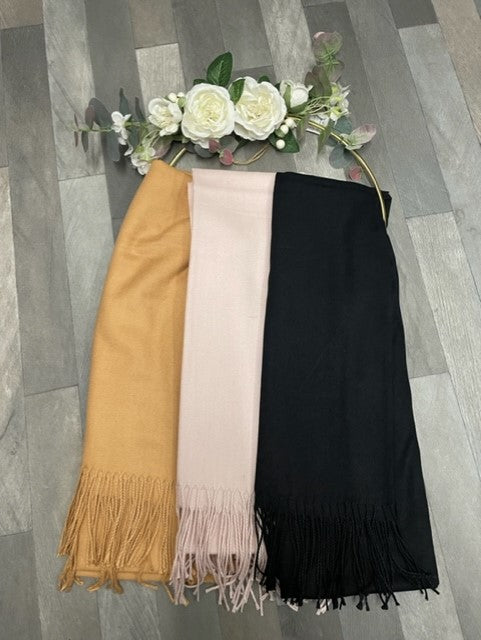 Christina Cashmere Blend Tassel Scarf - LB Boutique