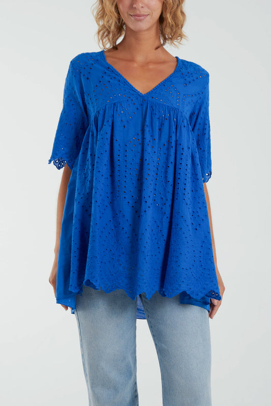 Joedy Broderie Anglaise V-Neck Blouse - LB Boutique