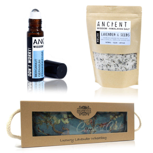 Bath Salts, Roll-on Blend and Wheat Bag Set - LB Boutique