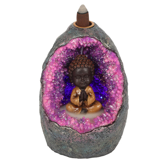 Buddha Crystal Cave LED Backflow Incense Burner - LB Boutique