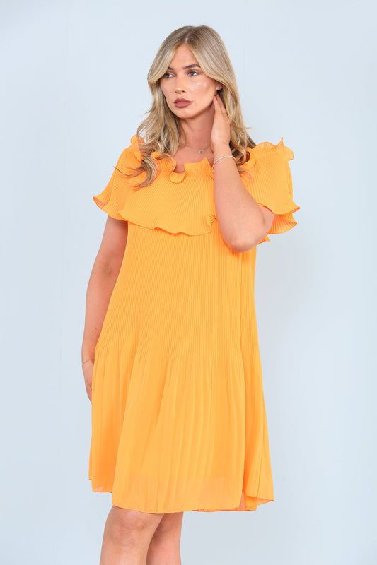 Piper Frill Bardot Dress - LB Boutique