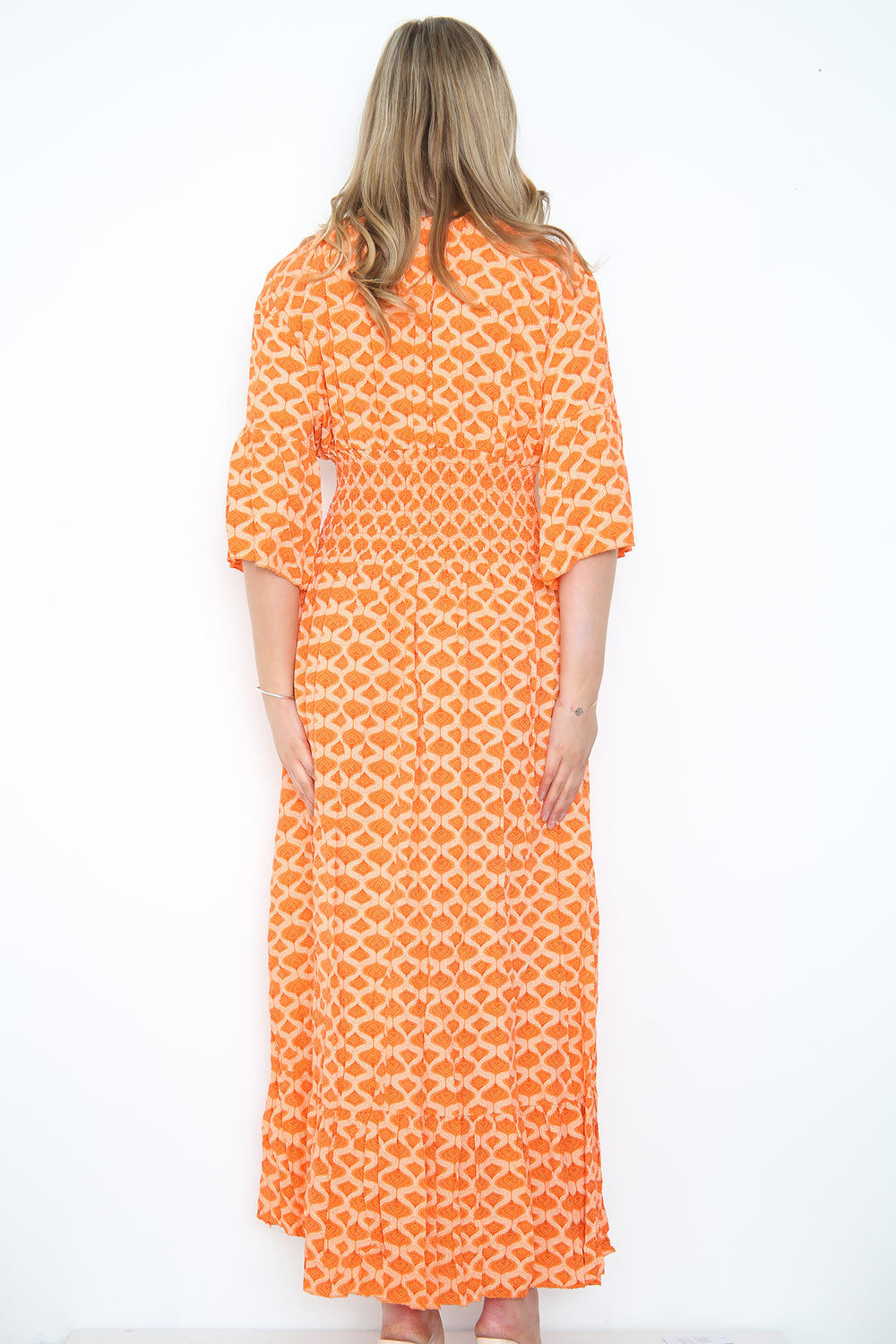 Donna Diamond Print Maxi Dress - LB Boutique