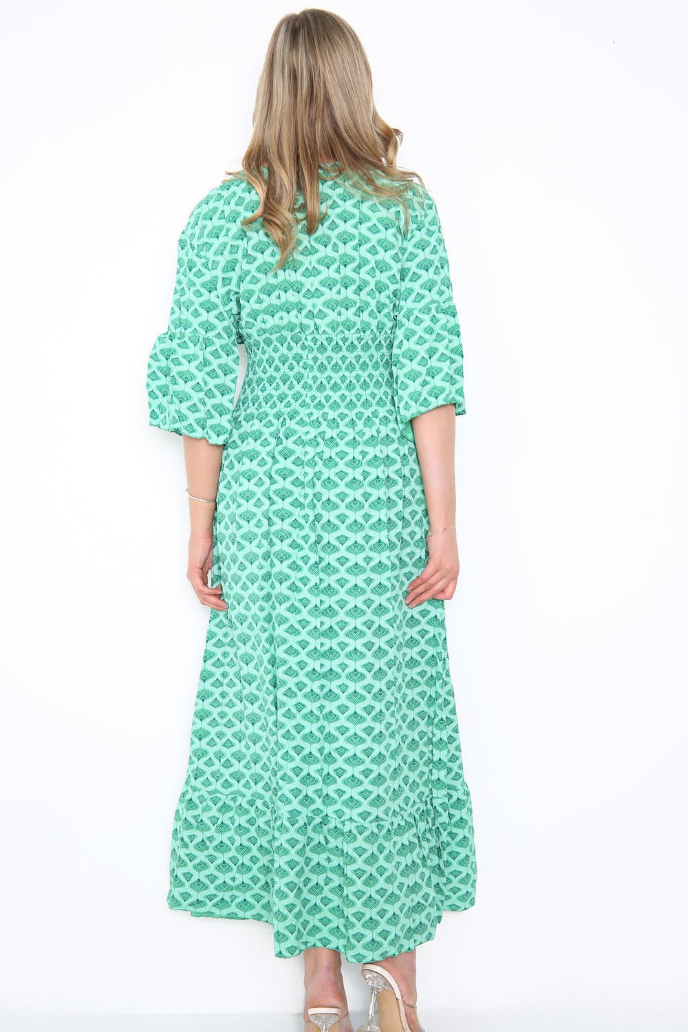 Donna Diamond Print Maxi Dress - LB Boutique