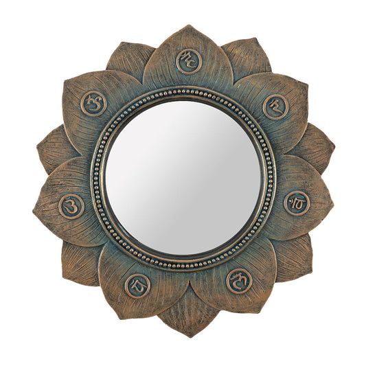 Bronze Lotus Flower Chakra Wall Mirror - LB Boutique