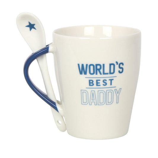 World's Best Daddy Ceramic Mug and Spoon Set - LB Clothing