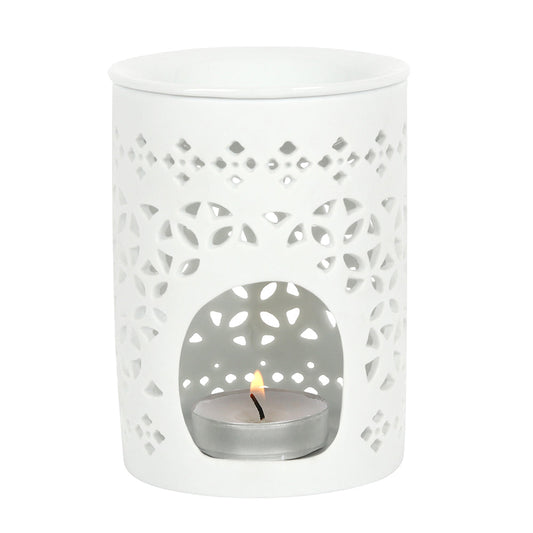 White Matte Cut Out Oil Burner - LB Clothing