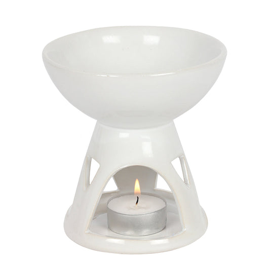 White Deep Bowl Oil Burner - LB Clothing