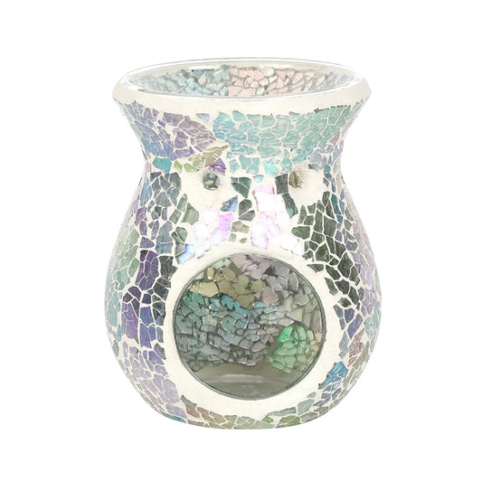 Small Light Blue Iridescent Crackle Oil Burner - LB Clothing