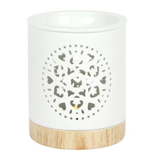 White Mandala Cut Out Oil Burner - LB Clothing