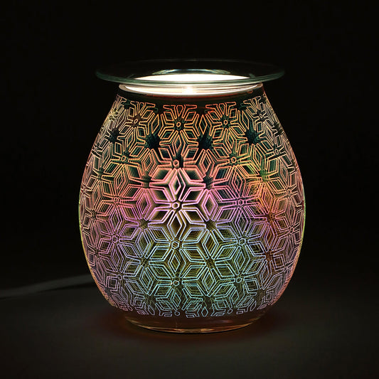 3D Geometric Flower Light Up Electric Oil Burner - LB Boutique