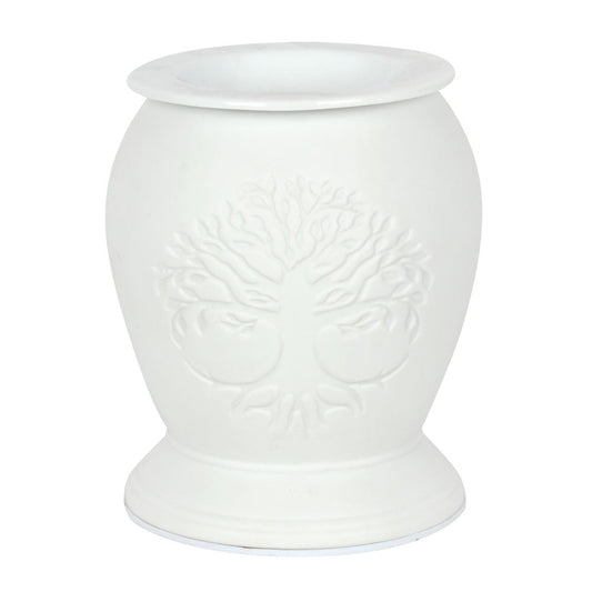 Tree of Life White Ceramic Electric Oil Burner - LB Clothing