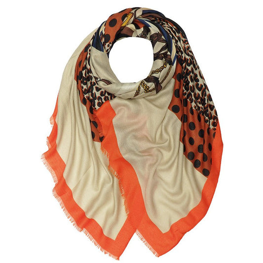 Cara Chains, Dots and Leopard Lightweight Scarf - LB Boutique