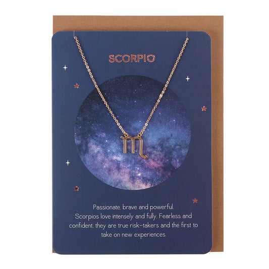 Scorpio Zodiac Necklace Card - LB Clothing