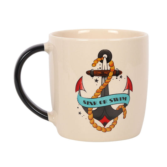 Sink Or Swim Tattoo Anchor Mug - LB Clothing