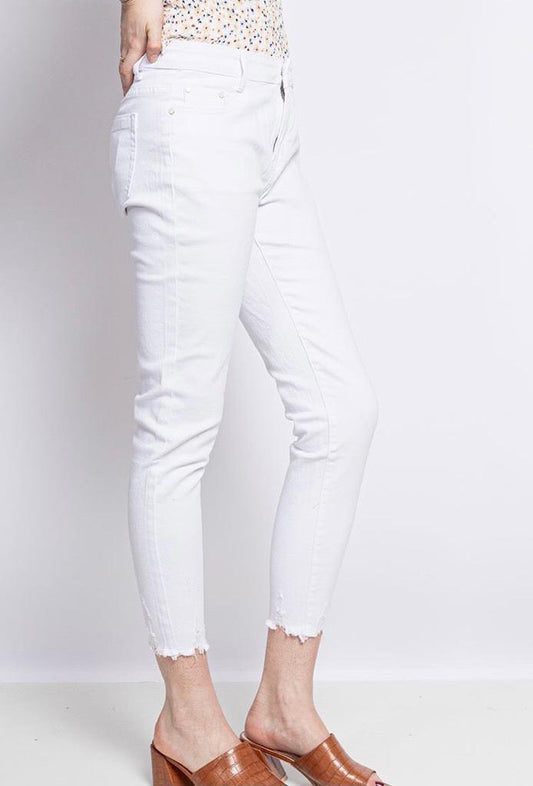 Marnie High Waisted Distressed Hem Jeans - LB Boutique