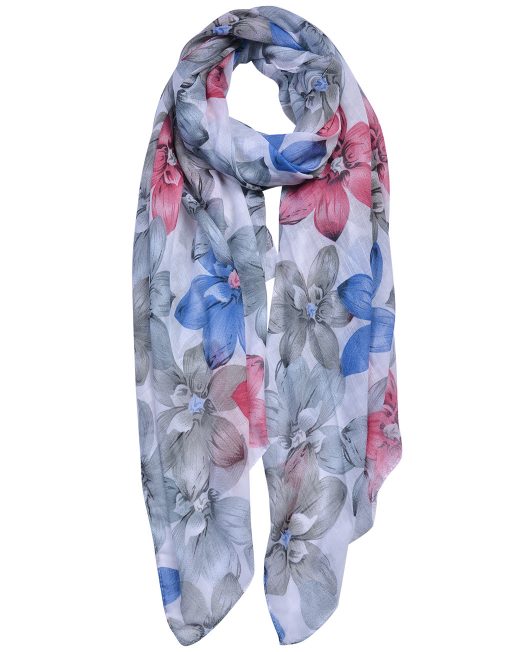 Faye Flourish Flower Print Scarf - LB Boutique